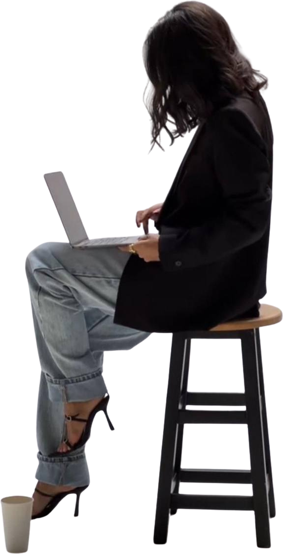 Social media manager working on laptop