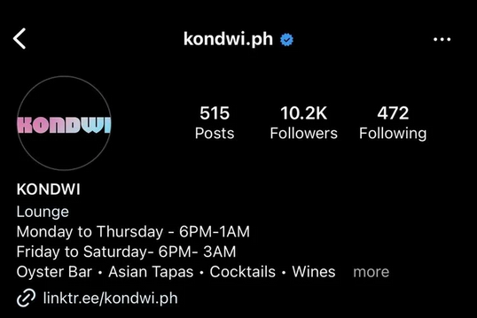 Kondwi – Instagram profile